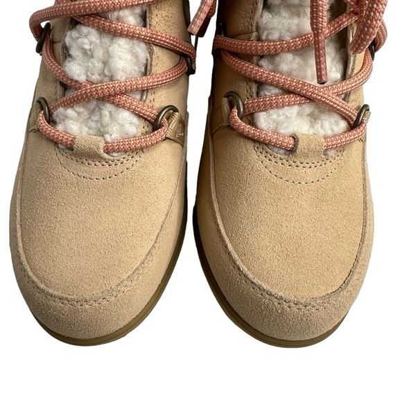 Sorel Evie Cozy Lace Wedge Boot Ceramic Paradox Pink Size 10 NEW - Picture 10 of 15